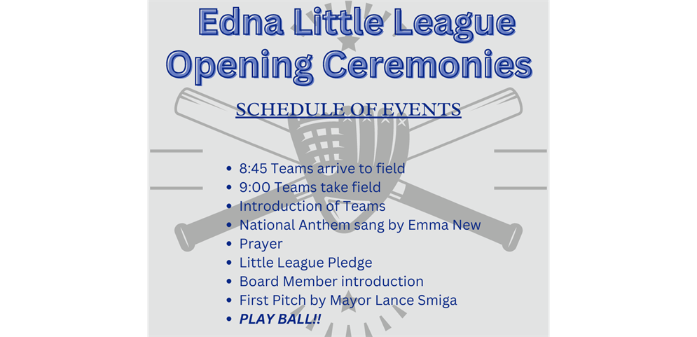 Opening Ceremonies Schedule of Events